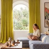 NICETOWN Olive Green Velvet Blackout Curtains 84″ Long, 52″ Wide, 2 Panels(Chartreuse Yellow)