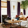 NICETOWN Olive Green Velvet Blackout Curtains 84″ Long, 52″ Wide, 2 Panels(Dark Purple)