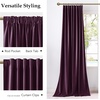 NICETOWN Olive Green Velvet Blackout Curtains 84″ Long, 52″ Wide, 2 Panels(Dark Purple)