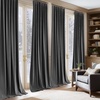 NICETOWN Olive Green Velvet Blackout Curtains 84″ Long, 52″ Wide, 2 Panels(Grey)