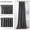 NICETOWN Olive Green Velvet Blackout Curtains 84″ Long, 52″ Wide, 2 Panels(Grey)