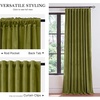 NICETOWN Olive Green Velvet Blackout Curtains 84″ Long, 52″ Wide, 2 Panels(Moss Green)