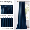 NICETOWN Olive Green Velvet Blackout Curtains 84″ Long, 52″ Wide, 2 Panels(Navy Blue)