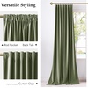 NICETOWN Olive Green Velvet Blackout Curtains 84″ Long, 52″ Wide, 2 Panels(Sage Green)