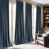 NICETOWN Olive Green Velvet Blackout Curtains 84″ Long, 52″ Wide, 2 Panels(Slate Blue)