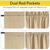 NICETOWN Stone Blue Blackout Door Curtains with Tieback for French Window(100% Blackout – Biscotti Beige)