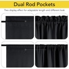 NICETOWN Stone Blue Blackout Door Curtains with Tieback for French Window(100% Blackout – Black)
