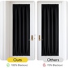 NICETOWN Stone Blue Blackout Door Curtains with Tieback for French Window(100% Blackout – Black)