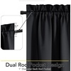 NICETOWN Stone Blue Blackout Door Curtains with Tieback for French Window(100% Blackout – Black)