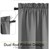 NICETOWN Stone Blue Blackout Door Curtains with Tieback for French Window(100% Blackout – Grey)