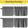 NICETOWN Stone Blue Blackout Door Curtains with Tieback for French Window(100% Blackout – Grey)