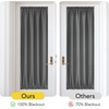 NICETOWN Stone Blue Blackout Door Curtains with Tieback for French Window(100% Blackout – Grey)