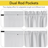 NICETOWN Stone Blue Blackout Door Curtains with Tieback for French Window(100% Blackout – Greyish White)