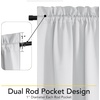 NICETOWN Stone Blue Blackout Door Curtains with Tieback for French Window(100% Blackout – Greyish White)