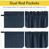 NICETOWN Stone Blue Blackout Door Curtains with Tieback for French Window(100% Blackout – Navy Blue)