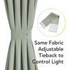 NICETOWN Stone Blue Blackout Door Curtains with Tieback for French Window(100% Blackout – Sage Green)