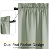 NICETOWN Stone Blue Blackout Door Curtains with Tieback for French Window(100% Blackout – Sage Green)