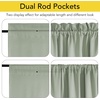 NICETOWN Stone Blue Blackout Door Curtains with Tieback for French Window(100% Blackout – Sage Green)