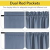 NICETOWN Stone Blue Blackout Door Curtains with Tieback for French Window(100% Blackout – Stone Blue)