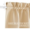 NICETOWN Stone Blue Blackout Door Curtains with Tieback for French Window(Biscotti Beige)
