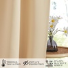NICETOWN Stone Blue Blackout Door Curtains with Tieback for French Window(Biscotti Beige)