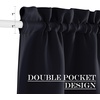 NICETOWN Stone Blue Blackout Door Curtains with Tieback for French Window(Black)