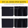 NICETOWN Stone Blue Blackout Door Curtains with Tieback for French Window(Black)