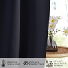 NICETOWN Stone Blue Blackout Door Curtains with Tieback for French Window(Black)