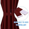 NICETOWN Stone Blue Blackout Door Curtains with Tieback for French Window(Burgundy)