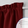NICETOWN Stone Blue Blackout Door Curtains with Tieback for French Window(Burgundy)