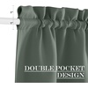 NICETOWN Stone Blue Blackout Door Curtains with Tieback for French Window(Dark Mallard)