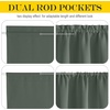NICETOWN Stone Blue Blackout Door Curtains with Tieback for French Window(Dark Mallard)