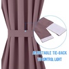 NICETOWN Stone Blue Blackout Door Curtains with Tieback for French Window(Dry Rose)