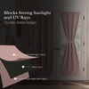 NICETOWN Stone Blue Blackout Door Curtains with Tieback for French Window(Dusty Pink)