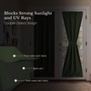 NICETOWN Stone Blue Blackout Door Curtains with Tieback for French Window(Emerald Green)