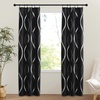 NICETOWN Stone Blue Blackout Door Curtains with Tieback for French Window(Foil Black)