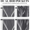 NICETOWN Stone Blue Blackout Door Curtains with Tieback for French Window(Foil Gray)