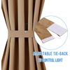 NICETOWN Stone Blue Blackout Door Curtains with Tieback for French Window(Gold Brown)