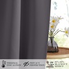 NICETOWN Stone Blue Blackout Door Curtains with Tieback for French Window(Grey)