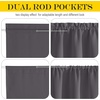 NICETOWN Stone Blue Blackout Door Curtains with Tieback for French Window(Grey)