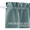 NICETOWN Stone Blue Blackout Door Curtains with Tieback for French Window(Greyish Blue)