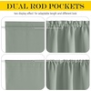 NICETOWN Stone Blue Blackout Door Curtains with Tieback for French Window(Greyish Green)