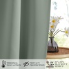 NICETOWN Stone Blue Blackout Door Curtains with Tieback for French Window(Greyish Green)