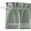 NICETOWN Stone Blue Blackout Door Curtains with Tieback for French Window(Greyish Green)