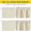 NICETOWN Stone Blue Blackout Door Curtains with Tieback for French Window(Light Beige)