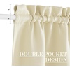 NICETOWN Stone Blue Blackout Door Curtains with Tieback for French Window(Light Beige)