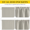 NICETOWN Stone Blue Blackout Door Curtains with Tieback for French Window(Natural)