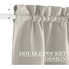 NICETOWN Stone Blue Blackout Door Curtains with Tieback for French Window(Natural)