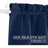 NICETOWN Stone Blue Blackout Door Curtains with Tieback for French Window(Navy)