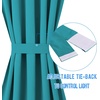NICETOWN Stone Blue Blackout Door Curtains with Tieback for French Window(Peacock Teal)